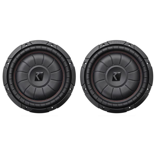 2) Kicker 43CVT104 COMPVT 10  1600 Watt Shallow Slim Car Subwoofers Subs CVT10-4 Online