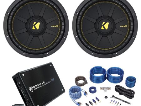 (2) Kicker 44CWCD124 CompC 12  1200w DVC 4-Ohm Car Subs+Mono Amplifier+Amp Kit Online now