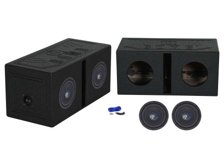 2) Rockville K5 W8K5S4 8  800 Watt 4 Ohm Car Subwoofers+Vented Sub Box Enclosure Discount