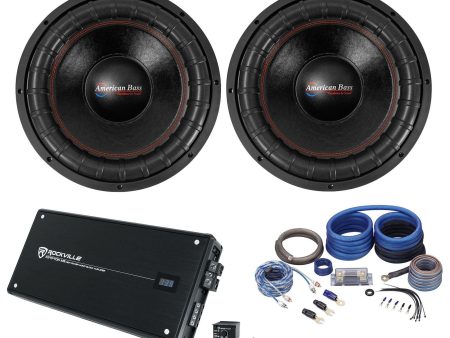 (2) American Bass XFL-1544 2000 Watt 15  Subwoofers Subs+Mono Amplifier+Amp Kit Hot on Sale