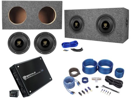 2) Rockville W65K9D4 6.5  1000w Car Subwoofers+Sealed Box+Mono Amplifier+Amp Kit Hot on Sale