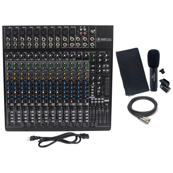 New Mackie 1642VLZ4 16-channel Mixer + PRO37 Microphone + 25  Hosa XLR Cables For Discount