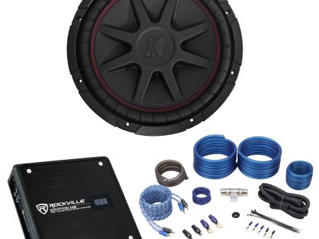 Kicker 43CVR122 COMPVR 12  800 Watt Car Subwoofer+Mono Amplifier+Amp Kit CVR12-2 Online Sale