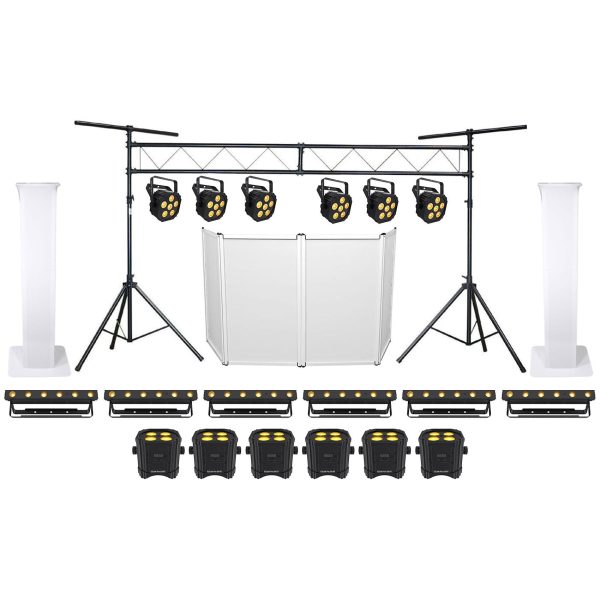 6) Chauvet DJ Ezlink Strip Q6 BT+6) Par Q6+6) Q4 Wash Lights+Facade+Totems+Truss Cheap