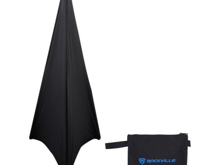 Rockville RSC7B Black Tripod PA Speaker Stand Scrim Cloth + Carry Bag For Discount