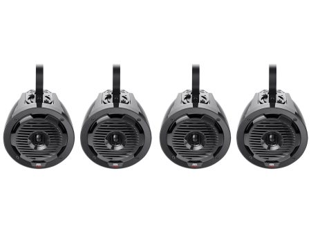 (4) MTX WET65T 6.5  600 Watt Marine Boat Wakeboard Tower Speakers - Black Online Sale