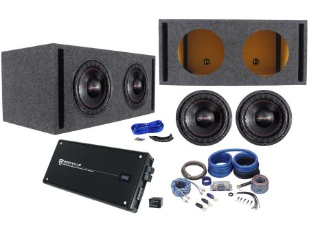 (2) American Bass XFL-1244 2000w 12  Subwoofers+Vented Sub Box+Amplifier+Amp Kit Cheap