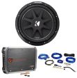 KICKER 43C124 Comp 12  300 Watt SVC 4-Ohm Car Subwoofer Sub+Amplifier+Amp Kit For Sale