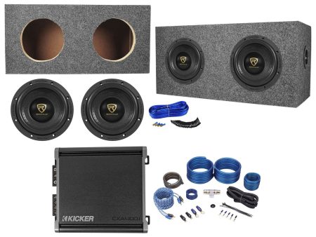 (2) Rockville W65K9D4 6.5  1000w Subwoofers+Sealed Box+Kicker Amplifier+Amp Kit on Sale