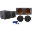 (2) Kicker 43CVR122 COMPVR 12  1600 Watt Car Subwoofers+Sealed Sub Box Enclosure For Cheap