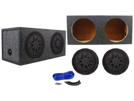 (2) Kicker 43CVR122 COMPVR 12  1600 Watt Car Subwoofers+Sealed Sub Box Enclosure For Cheap