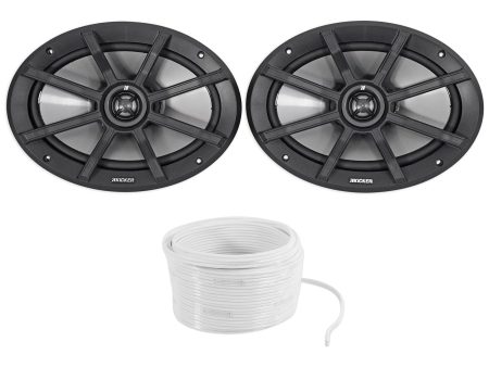 (2) Kicker 40PS692 6x9  ATV UTV RZR Polairs Motorcycle Speakers+Waterproof Wire For Discount