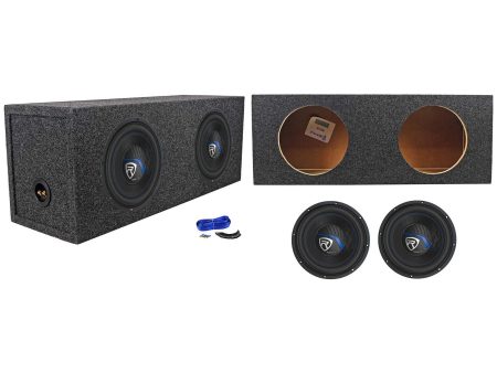 (2) Rockville K5 W10K5S4 10  1200 Watt Car Subwoofers+Sealed Sub Box Enclosure Online