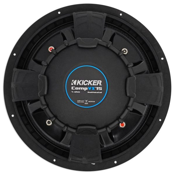 (2) Kicker 44CVX154 15  CVX 2000w RMS Subwoofers+Sealed Sub Box+Amplifier+Wires For Discount