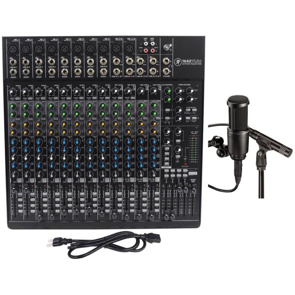 New Mackie 1642VLZ4 16 Channel Mixer Bundle+AT2041SP Recording Mic Package Online now