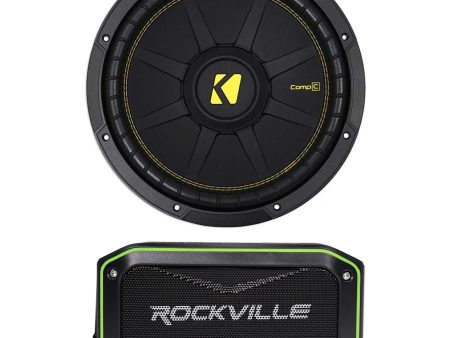 KICKER 44CWCS124 CompC 12  600 Watt Car Audio Subwoofer Sub + Speaker For Cheap