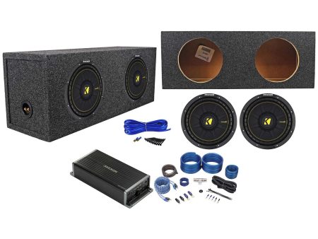 (2) KICKER 44CWCD104 CompC 10  Subwoofers+Mono Smart Sub Amplifier+Box CWCD104 Cheap