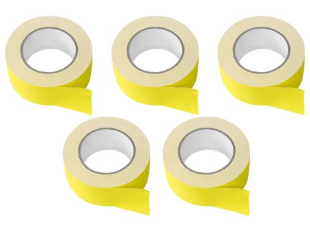 (5) Rolls Rockville Pro Audio Stage Wire ROCK GAFF Yellow Gaffers Tape 2 x100 Ft For Discount