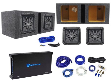 2) Kicker L7S122 12  Solobaric L7S Car Subs+Vented Box+1500W Amplifier+Amp Kit Discount