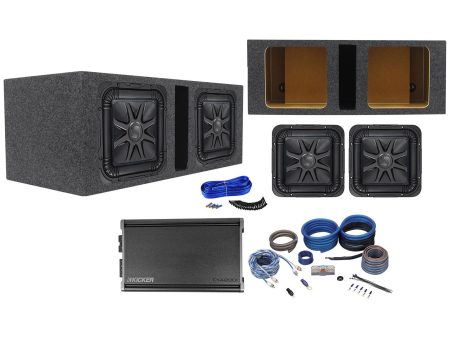 (2) Kicker Solo Baric L7S102 L7 10  Subwoofers + 46CXA1200.1 Amplifier + Sub Box Online