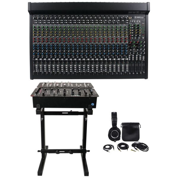 Mackie 2404VLZ4 24-Channel 4-Bus FX Mixer w  USB + ATH-M50X Headphones + Stand Hot on Sale