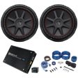 (2) Kicker 43CVR124 COMPVR 1600W 12  Car Subwoofers Subs+Mono Amplifier+Amp Kit Hot on Sale