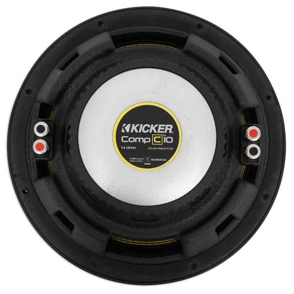 2) KICKER 44CWCD104 CompC 10  1000w Dual 4-Ohm Car Audio Subwoofers Subs CWCD104 For Cheap