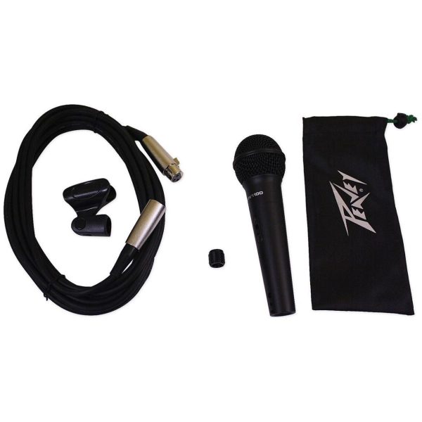 6 Peavey PVI-100XLR Dynamic Cardioid Microphones+Clips+Cables+6 Space Travel Bag Discount