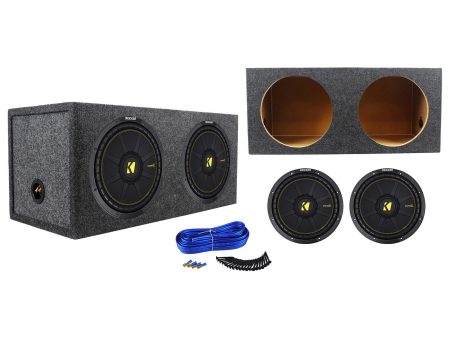 (2) KICKER 44CWCS124 CompC 12  1200 Watt Car Subwoofers+Sealed Sub Box Enclosure Online Sale