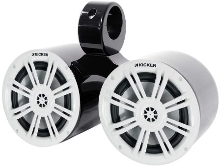 Kicker 41KM604W Dual 6-1 2  6.5  KM- Series 150W Marine Wakeboard Tower Speakers For Sale