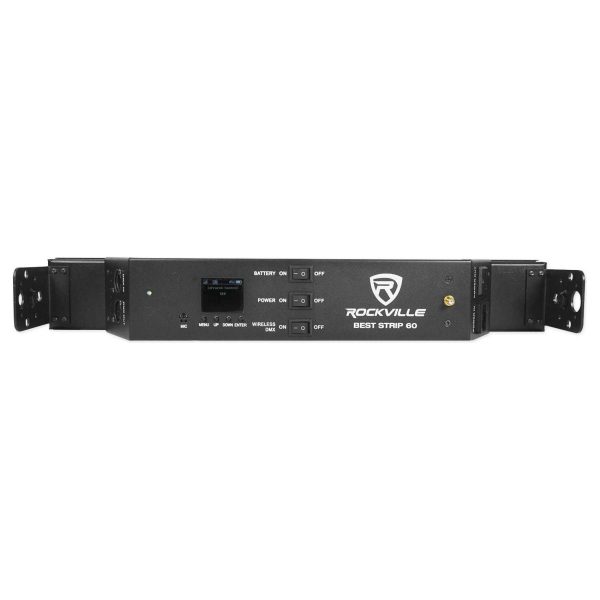 8) Rockville BEST STRIP 60 Black Rechargeable Light Bars+Wireless DMX Controller Supply