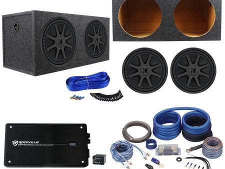 (2) Kicker 44CVX154 15  CVX 2000w RMS Subwoofers+Sealed Sub Box+Amplifier+Wires For Discount