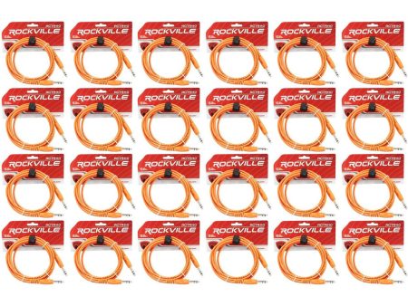 24 Rockville RCTR110O Orange 10  1 4   TRS to 1 4   TRS  Cable 100% Copper For Discount