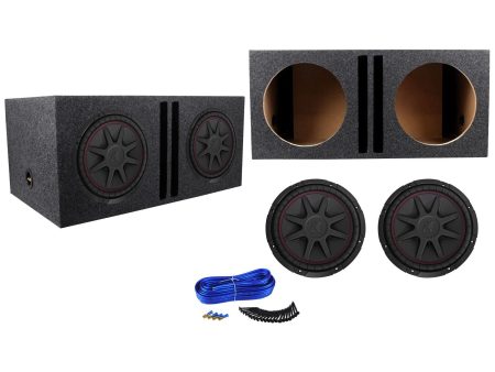 (2) Kicker 43CVR122 COMPVR 12  1600 Watt Car Subwoofers+Vented Sub Box Enclosure Online Sale