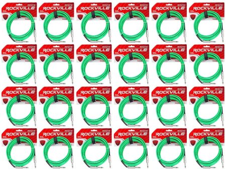 24 Rockville RCGT10G 10   1 4  TS to 1 4   TS Guitar Instrument Cable For Cheap