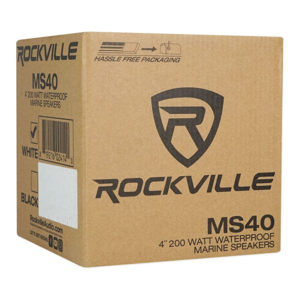 4 Rockville White 4  Tower Speakers+Hifonics Amp+Bluetooth For ATV UTV Cart Hot on Sale