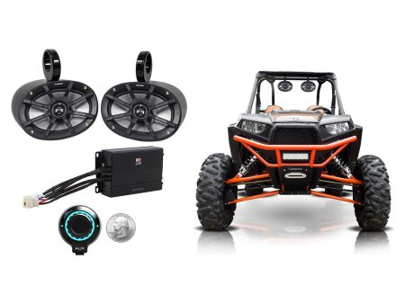 2) Kicker 6x9 Tower Speakers+Amplifier+Bluetooth Controller Polairs RZR ATV UTV Sale