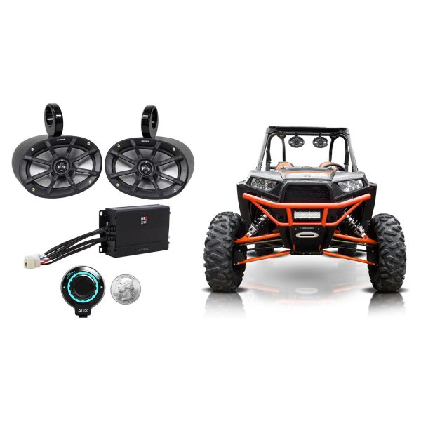 2) Kicker 6x9 Tower Speakers+Amplifier+Bluetooth Controller Polairs RZR ATV UTV Sale