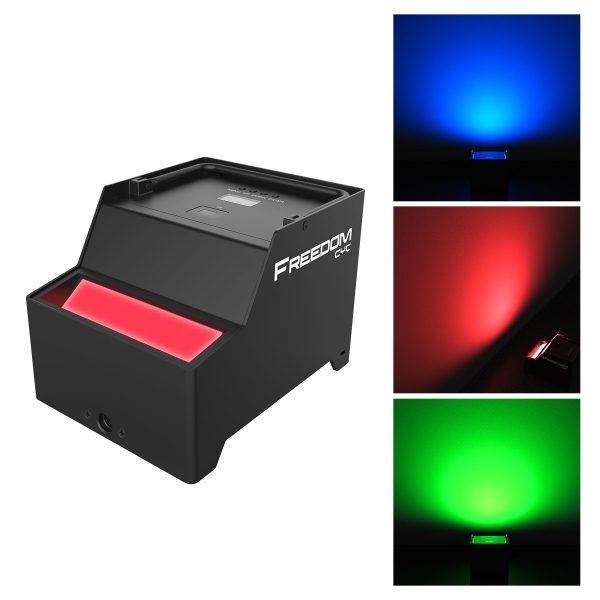 6) Chauvet DJ Freedom CYC Wireless Battery Wash Wide Up Lights+2) Totems+Facade For Sale