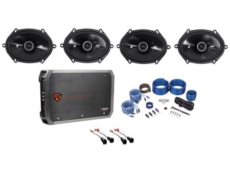 Kicker 6x8  Speaker Replacement Kit +4-Ch Amp For 1999-04 Ford F-250 350 450 550 Online Sale