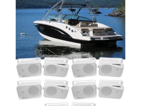 (10) Rockville HP4S 4  Marine Box Speakers with Swivel Bracket For Boats Online Sale