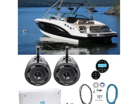 (4) MTX WET65T 6.5  Marine Wakeboard Speakers+4-Ch. Amplifier+Bluetooth Receiver Online