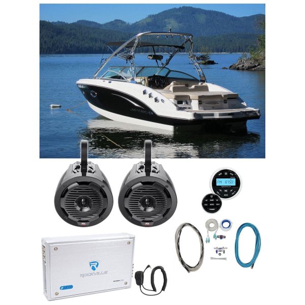 (4) MTX WET65T 6.5  Marine Wakeboard Speakers+4-Ch. Amplifier+Bluetooth Receiver Online