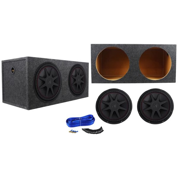 (2) Kicker 43CVR152 COMPVR 15  2000 Watt Car Subwoofers+Sealed Sub Box Enclosure For Discount