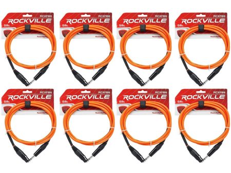 8 Rockville RCXFB6O Orange 6  Female REAN XLR to 1 4   TRS Balanced Cables OFC Supply