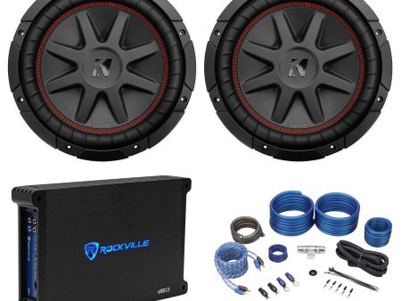 (2) Kicker 43CVR102 COMPVR 10  1400W Car Subwoofers Subs+Mono Amplifier+Amp Kit For Discount