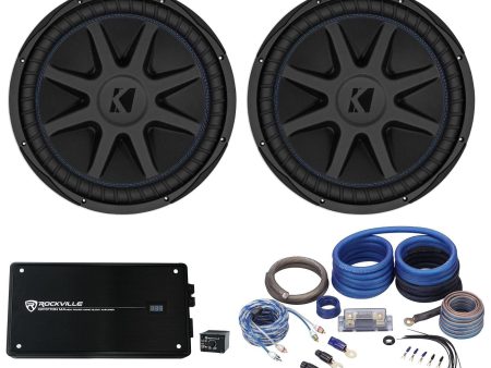 (2) Kicker 44CVX154 Comp VX CVX 15  2000w RMS Car Subwoofers+Amplifier+Amp Kit Discount