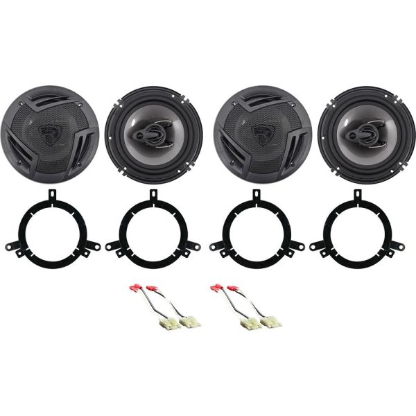 Rockville 6.5  Front+Rear Speaker Replacement For 1996-1998 Jeep Grand Cherokee For Cheap