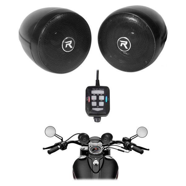 Rockville Motorcycle Bluetooth Audio System Handlebar Speakers For Honda CB500 Online Sale