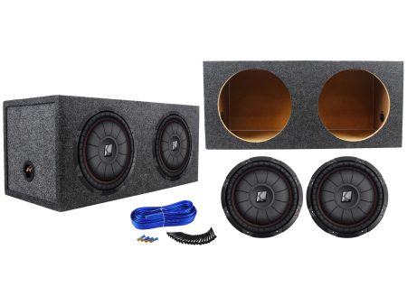 (2) Kicker 43CVT122 COMPVT 12  1600 Watt Car Subwoofers+Sealed Sub Box Enclosure Supply